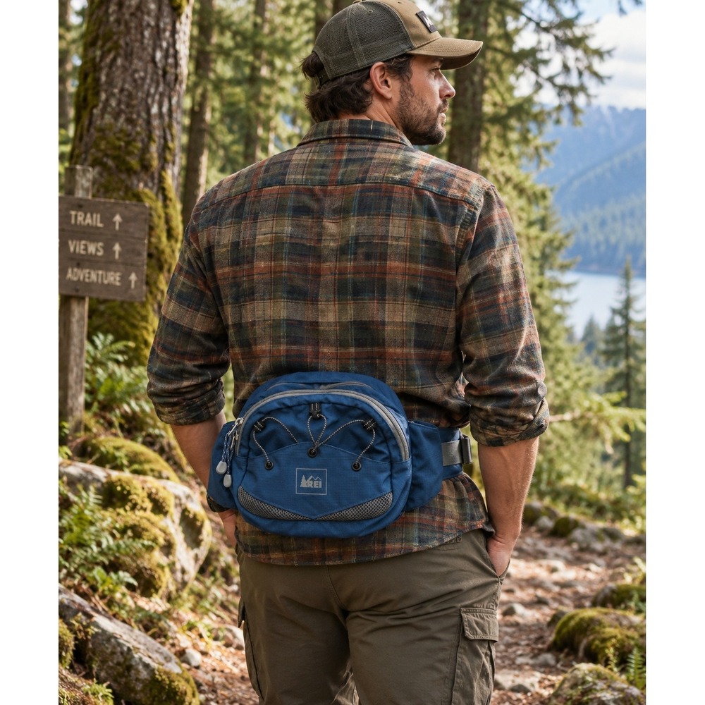 Vintage REI Co-op Full Lode Lumbar Waist Pack Blue Gray Hiking Fanny Pack